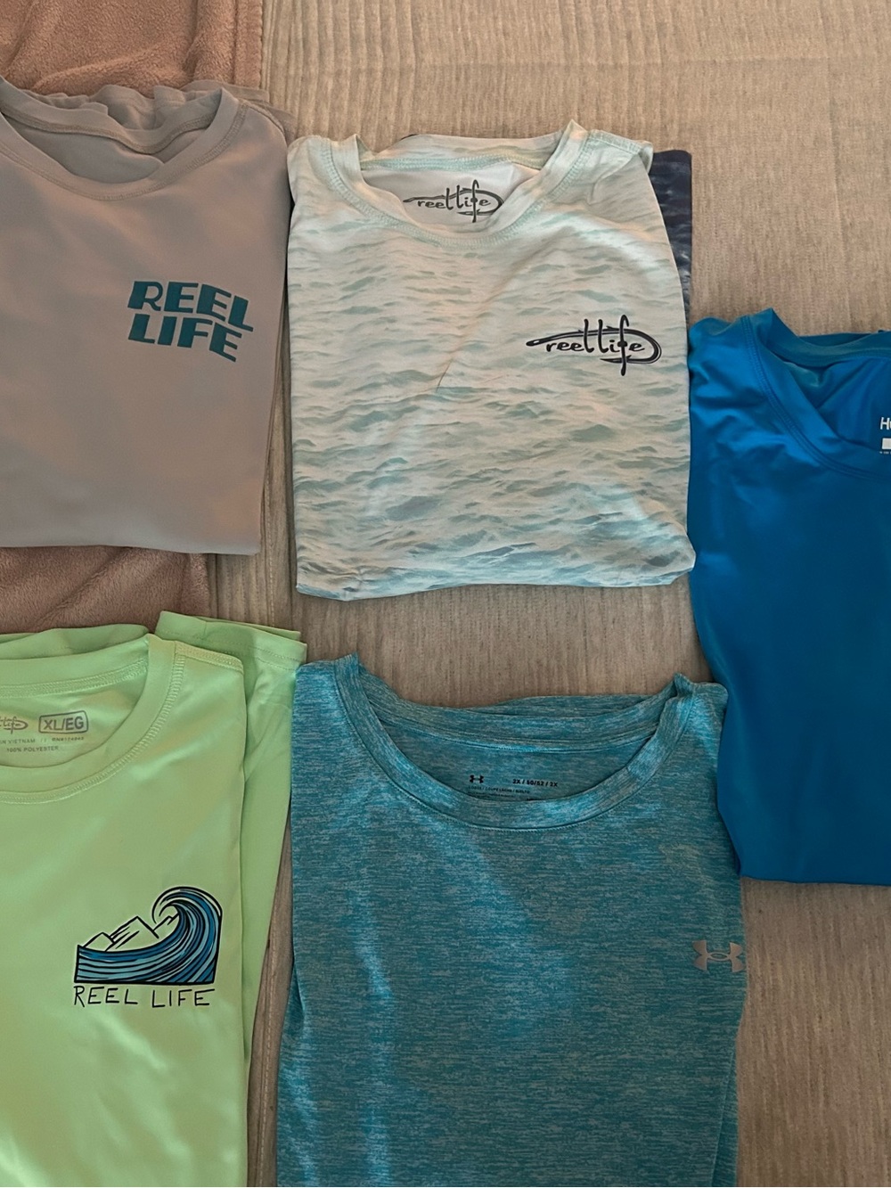 3 Reel Life Men’s, Hurley men’s and Under Armour